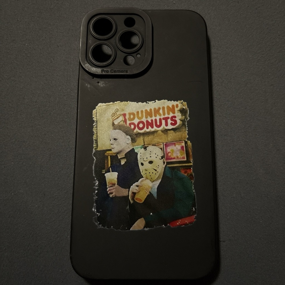Black Phone Case with Dunkin' Donuts Design